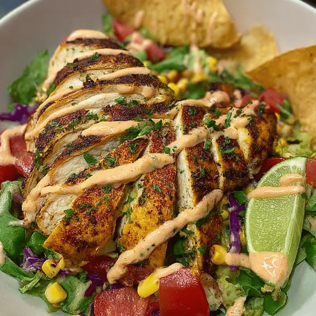 Grilled Chicken Salad with Chipotle Mayo Dressing